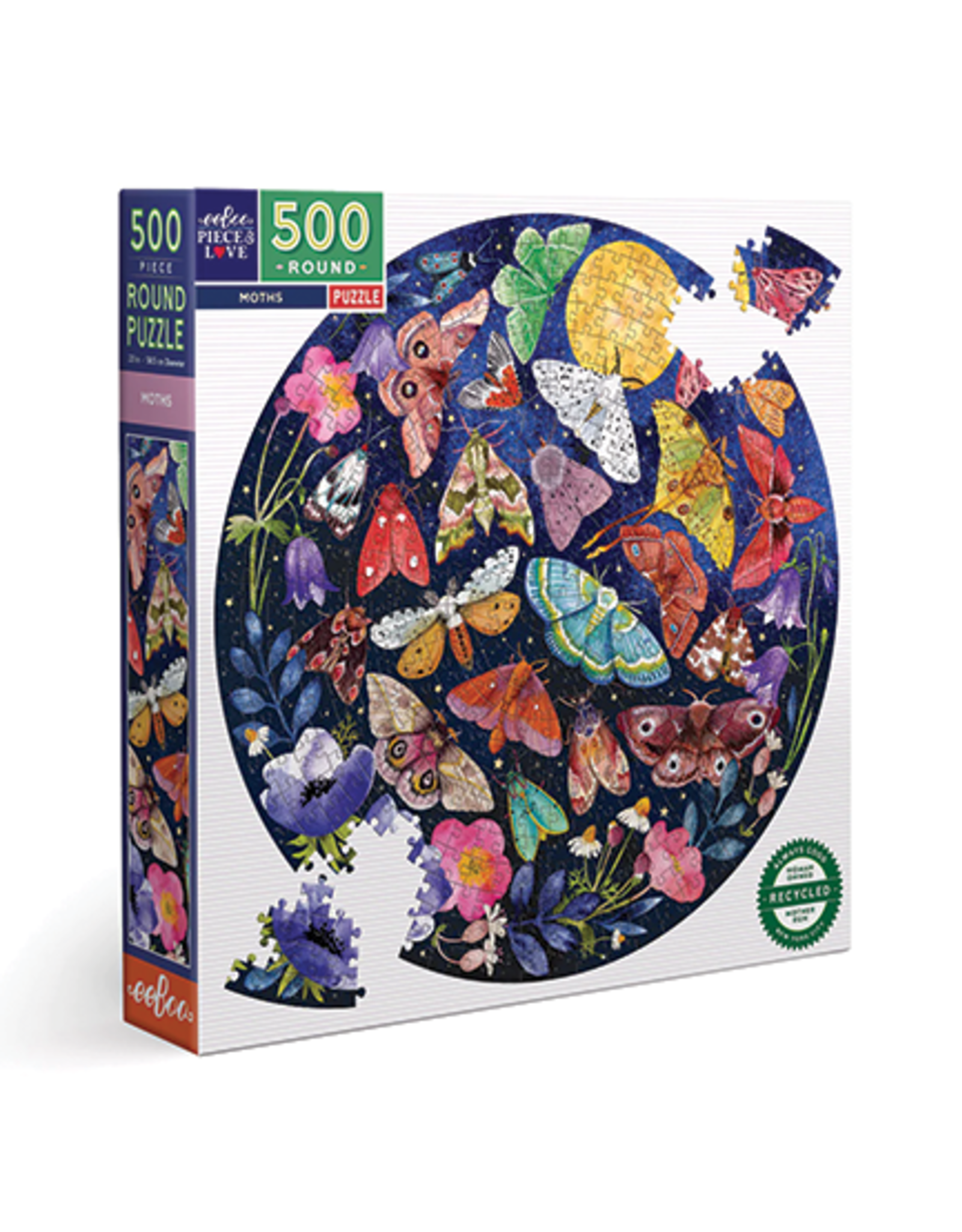 Moths Round 500 Piece Puzzle