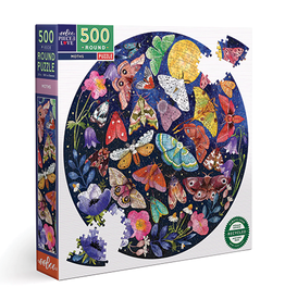 Moths Round 500 Piece Puzzle