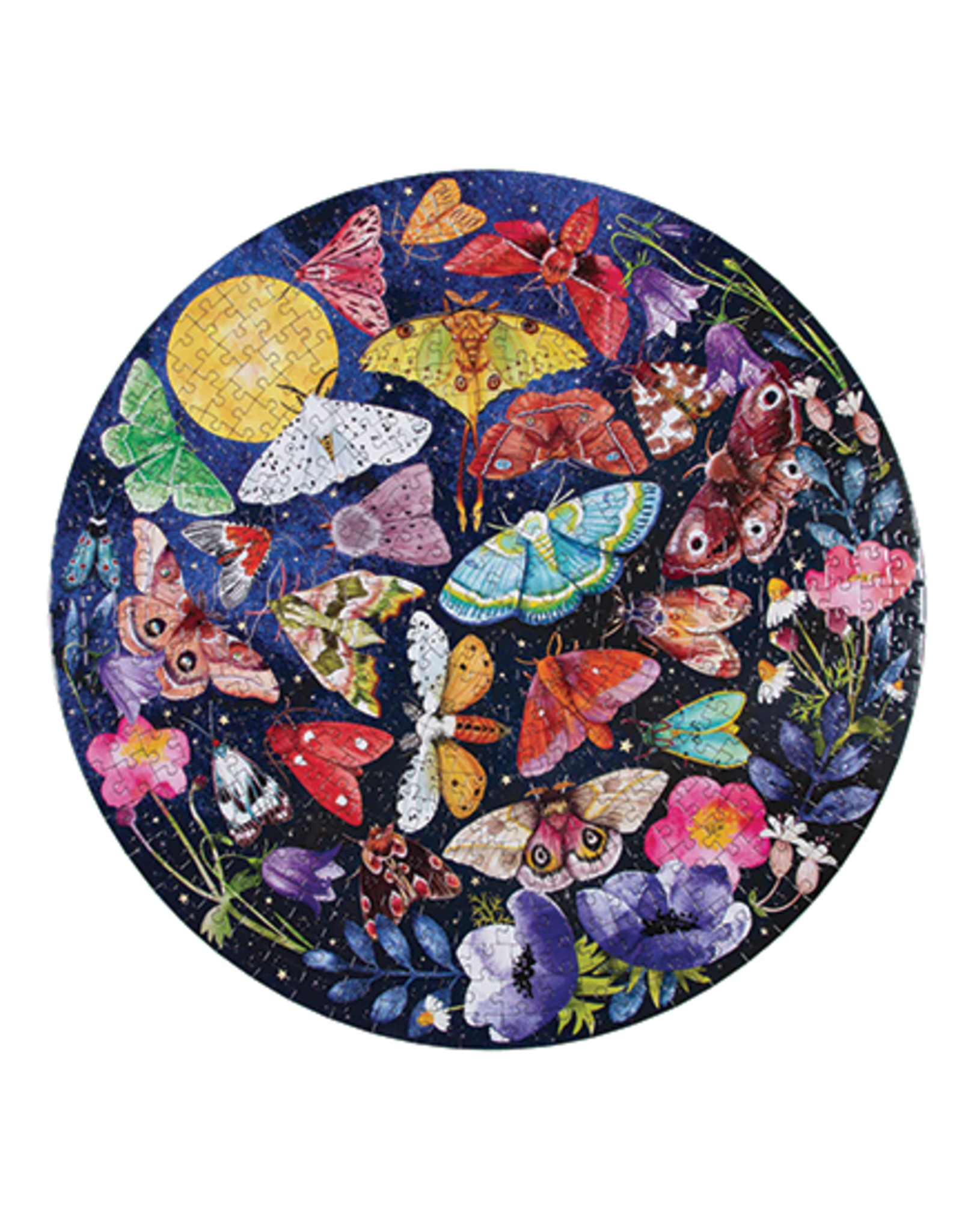 Moths Round 500 Piece Puzzle