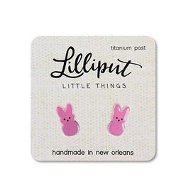 "Peeps" Pink Bunny Earrings