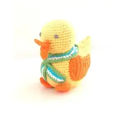 Yellow Duckie Rattle Hand Knit