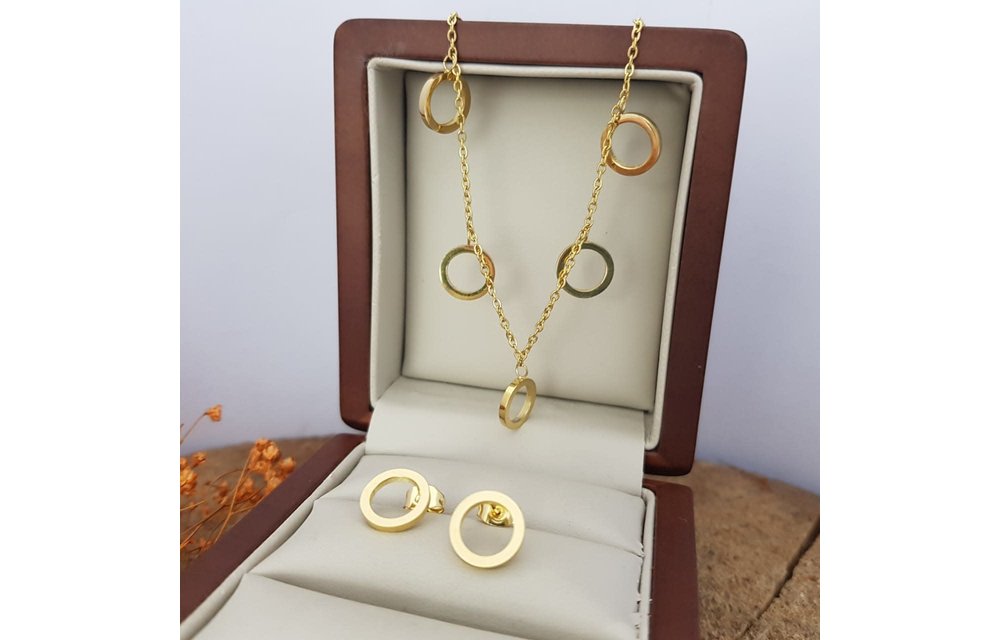 JUEGO COLLAR ARETES ACERO 210000002432