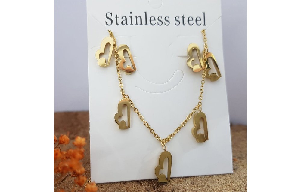 JUEGO COLLAR ARETES ACERO 210000002497