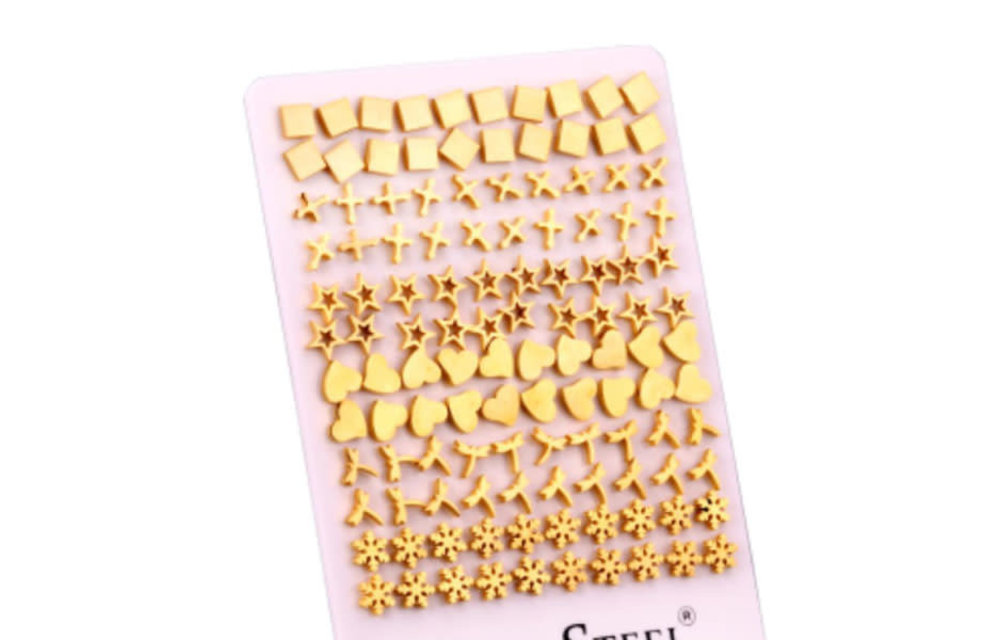 ARETES PEQUEÑOS ACERO DORADO 210000000084