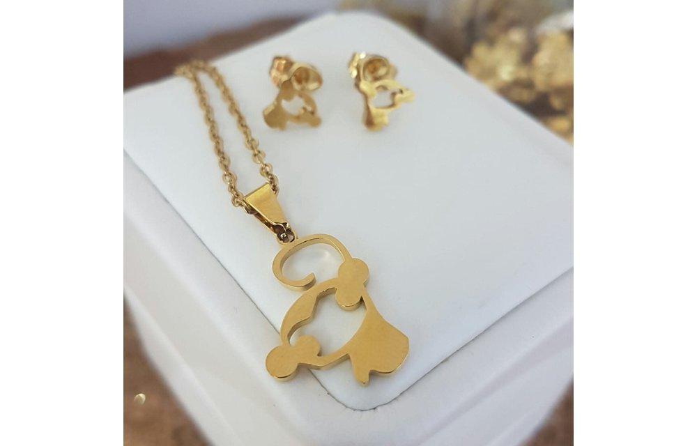 JUEGO COLLAR ARETES ACERO 210000002074
