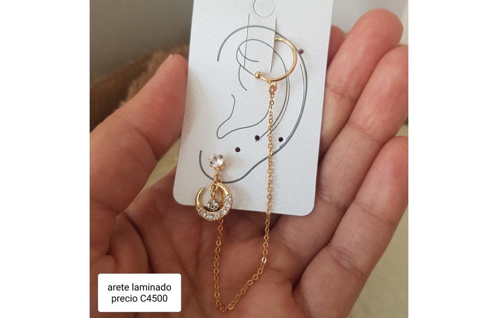 ARETES CADENA BAÑO ORO 210000007735