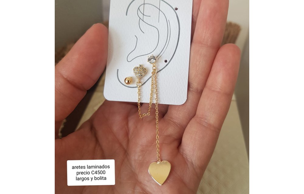 ARETES CADENA BAÑO ORO 210000007708