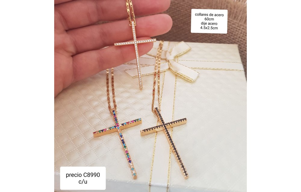COLLAR CRUZ ACERO NEGRA 210000007519