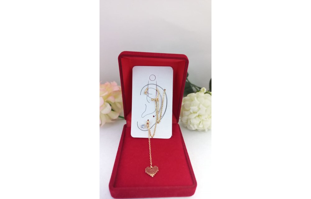 ARETES CADENA BAÑO ORO 210000007715