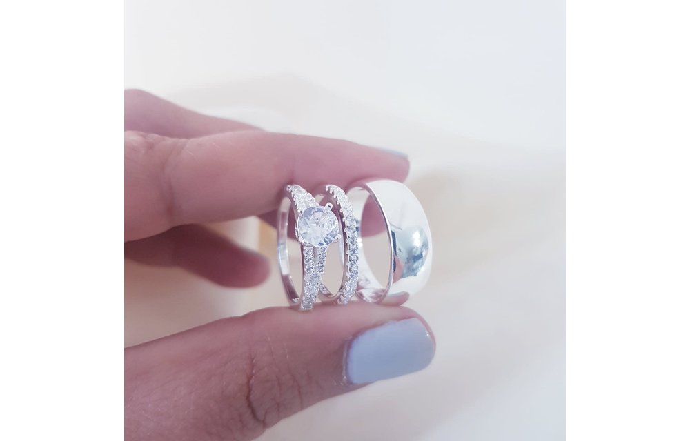 ANILLOS TRIOS MATRIMONIO PLATA 925 210000008157