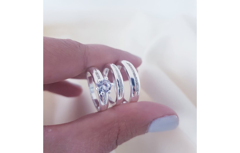 ANILLOS TRIOS MATRIMONIO PLATA 925 210000008159