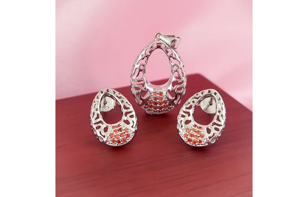 JUEGO ROJO PLATA 925