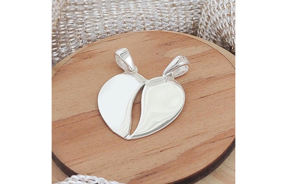 DIJE CORAZON PARTIDO 25MM PLATA 925 210000002271