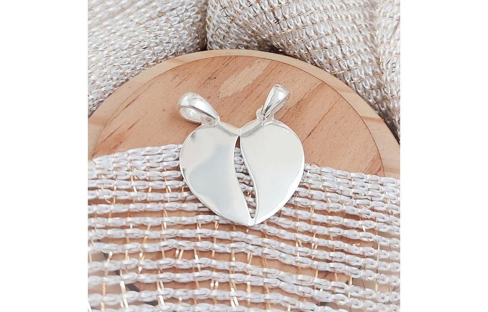 DIJE CORAZON PARTIDO 25MM PLATA 925 210000002271