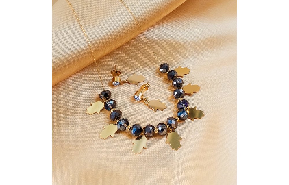 JUEGO COLLAR ARETES ACERO 210000002648