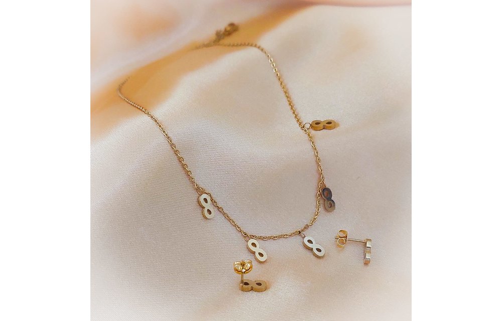 JUEGO COLLAR ARETES ACERO 210000002472