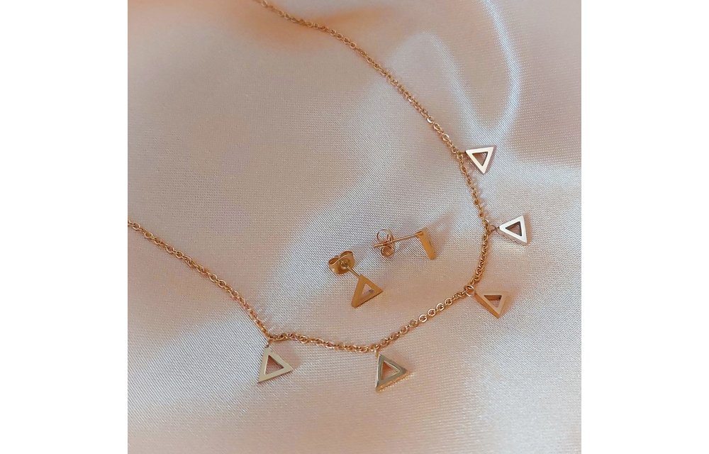 JUEGO COLLAR ARETES ACERO 210000002477
