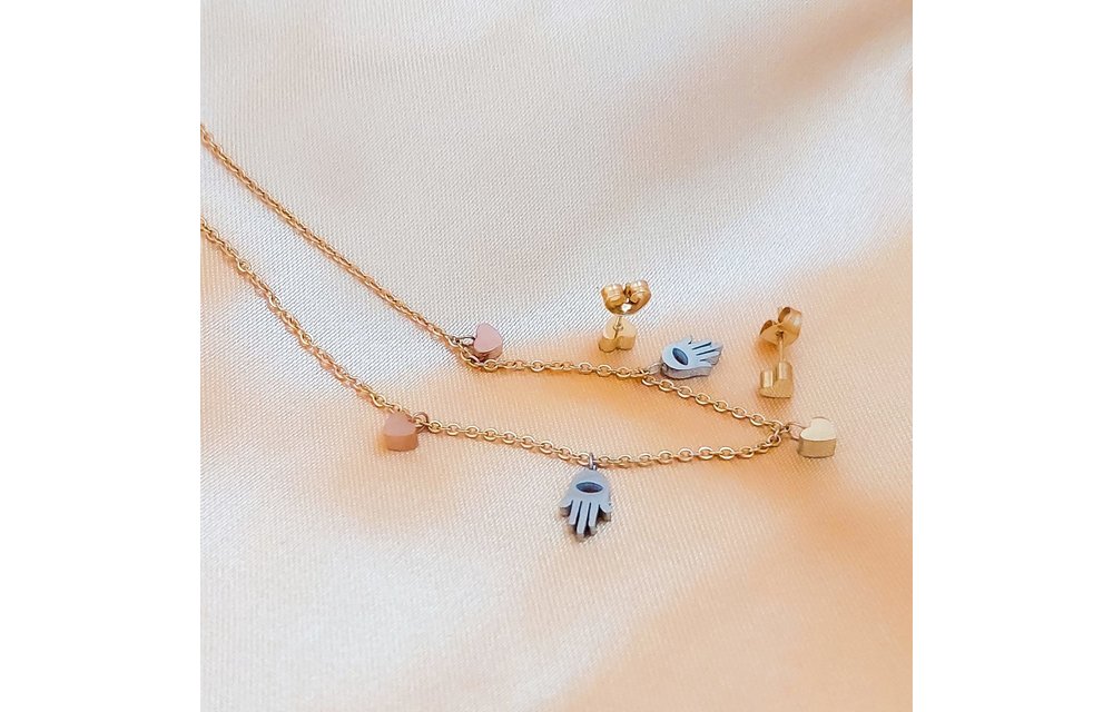 JUEGO COLLAR ARETES ACERO 210000002479