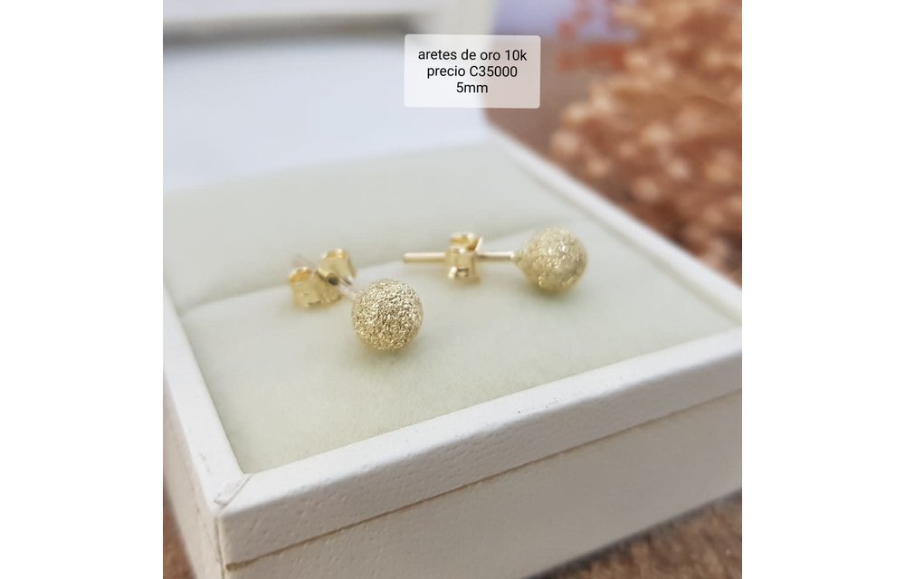 ARETES BOLA 5MM ORO 10K 210000003455