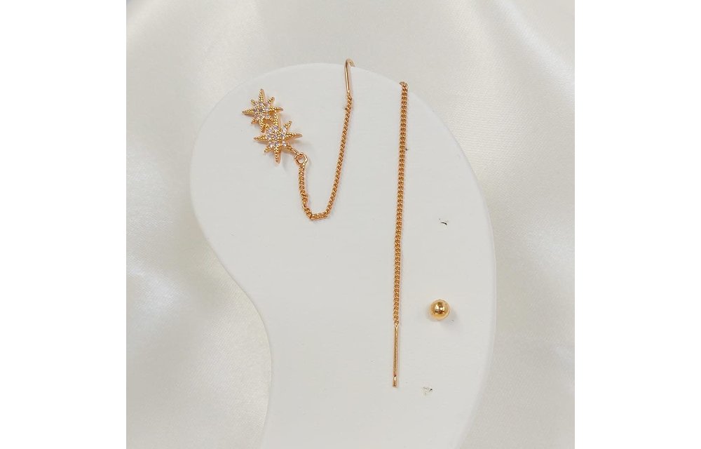 ARETES CADENA BAÑO ORO 210000007725