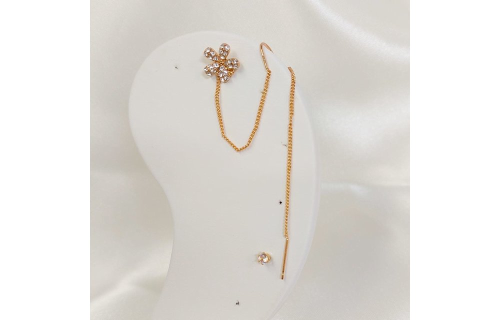 ARETES CADENA BAÑO ORO 210000007723
