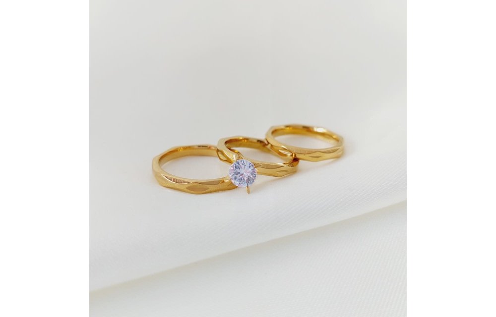 ANILLOS TRIO MATRIMONIO ACERO 210000010605