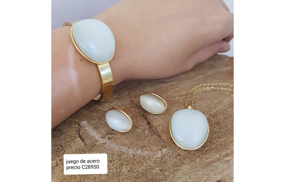 JUEGO ARETES COLLAR PULSERA ACERO 210000005567