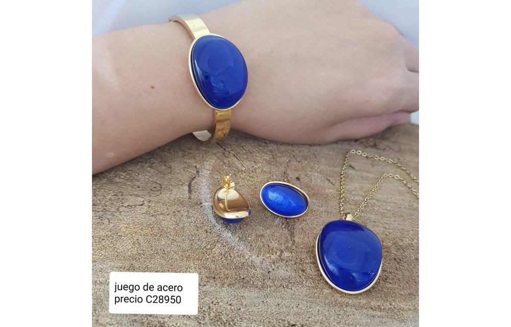 JUEGO ARETES COLLAR PULSERA ACERO 210000005567