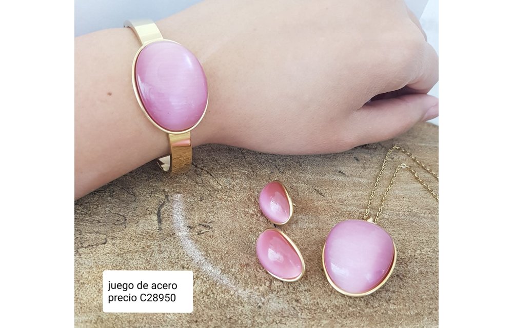 JUEGO ARETES COLLAR PULSERA ACERO 210000005567