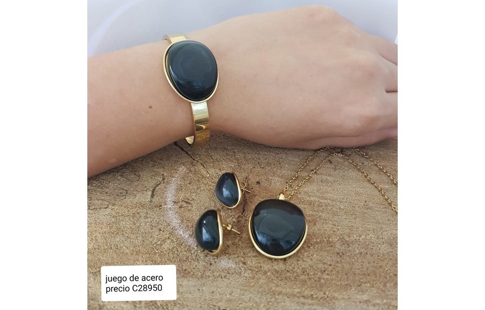 JUEGO ARETES COLLAR PULSERA ACERO 210000005567