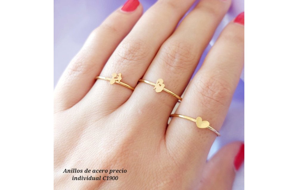 ANILLO DAMA ACERO DELGADO FIGURAS DIF 210000010501