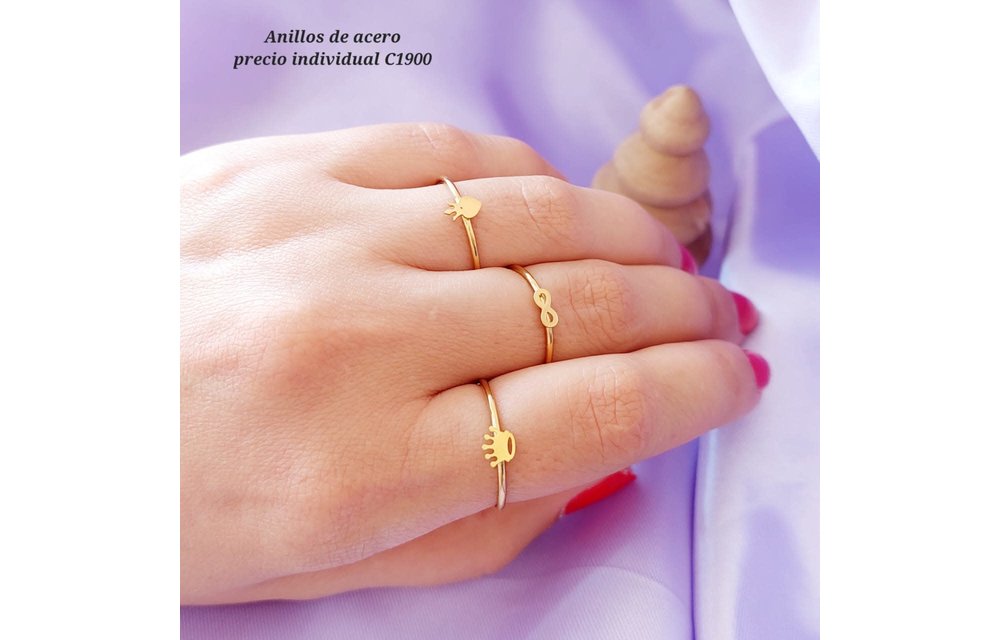 ANILLO DAMA ACERO DELGADO FIGURAS DIF 210000010501