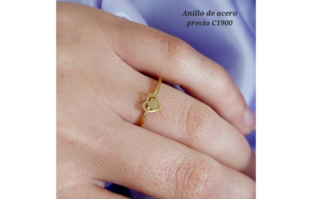 ANILLO DAMA ACERO DELGADO FIGURAS DIF 210000010501