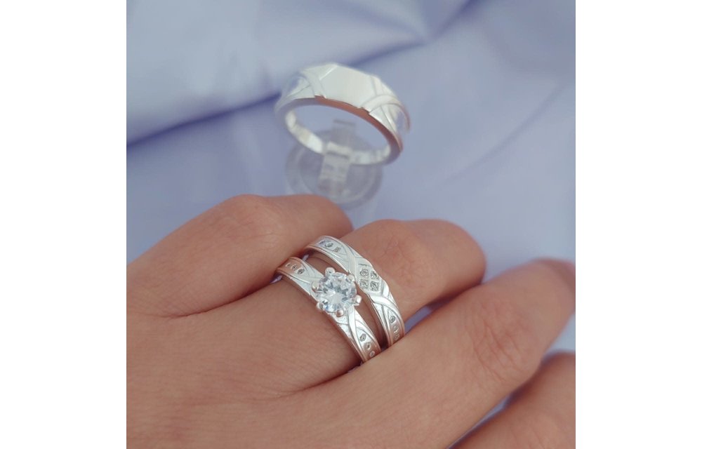 Anillos Trio Matrimonio Plata 925 210000010236