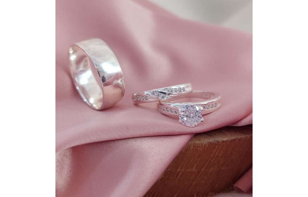 Anillos Trio Matrimonio Plata 925 210000013494