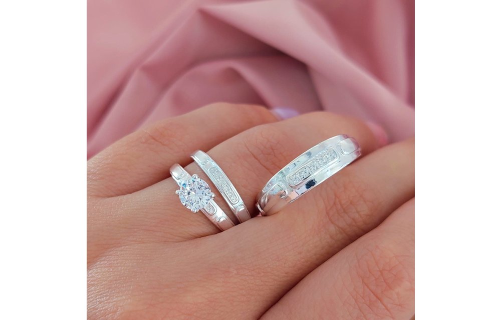 Anillos Trio Matrimonio Plata 925 210000013560