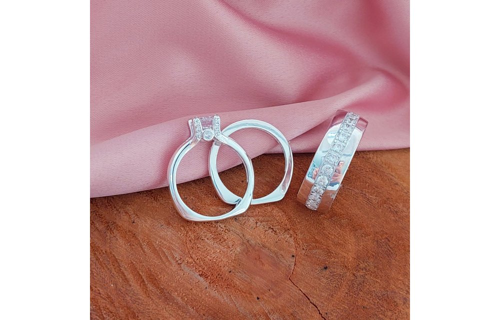 Anillos Trio Matrimonio Plata 925 210000013562