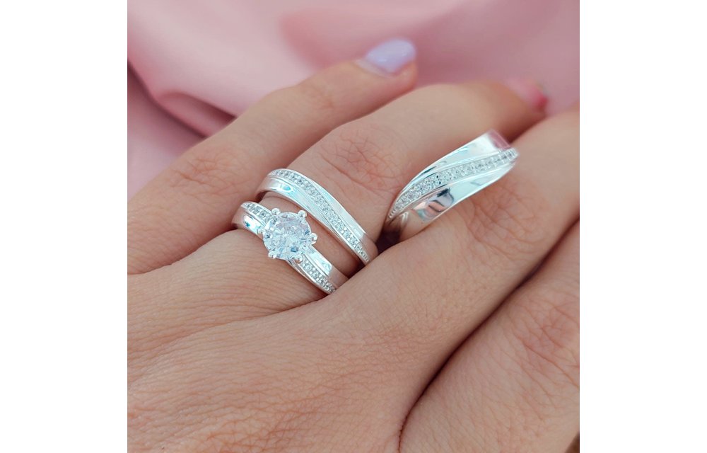 Anillos Trio Matrimonio Plata 925 210000013558