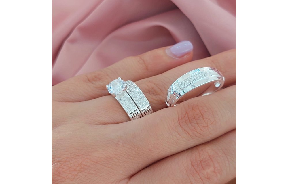 Anillos Trio Matrimonio Plata 925 210000013564