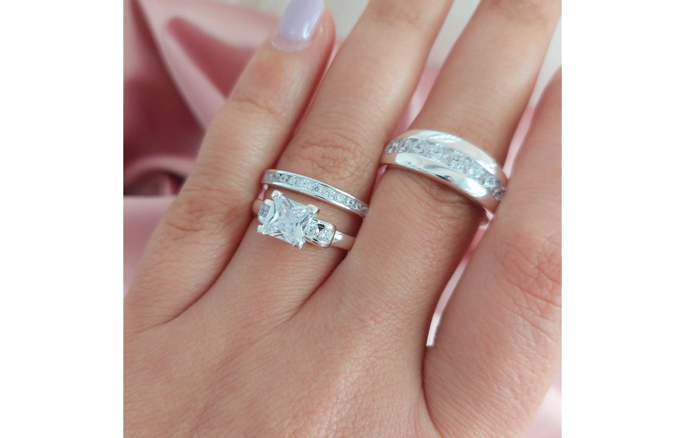 Anillos Trio Matrimonio Plata 925 210000013568