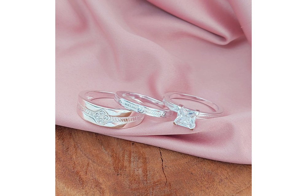 Anillos Trio Matrimonio Plata 925 210000013566