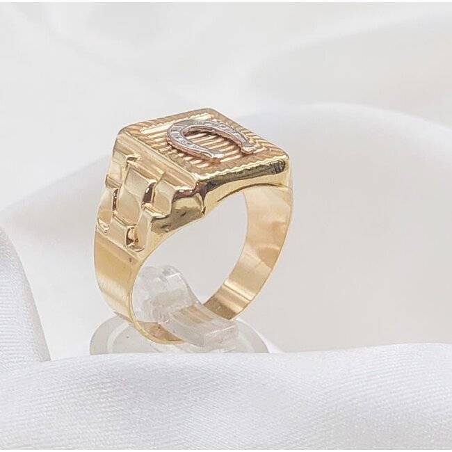 Anillo de la suerte de oro para hombre sale
