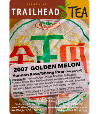 Tea from China 2007 DaDuGang Golden Melon/JinGua Puer (Raw/Sheng)
