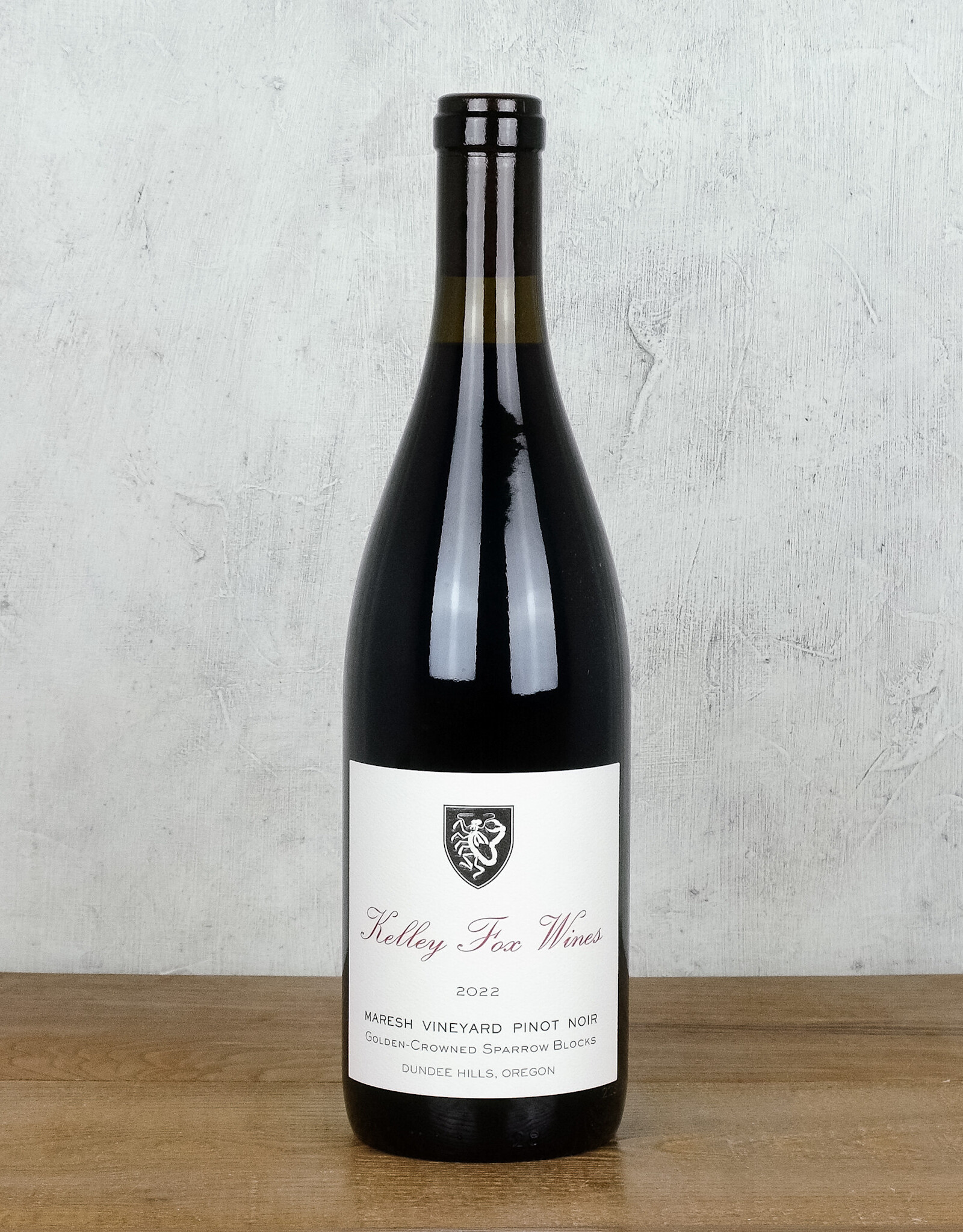 Kelley Fox Wines Maresh Vineyard Pinot Noir Golden Crowned Sparrow Blocks
