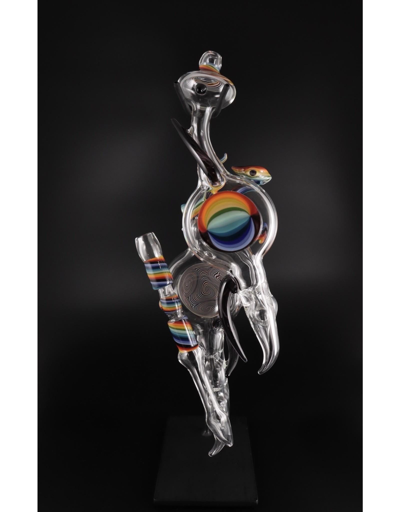 LayZGlass Rainbow Double Bub Rig Water Pipe