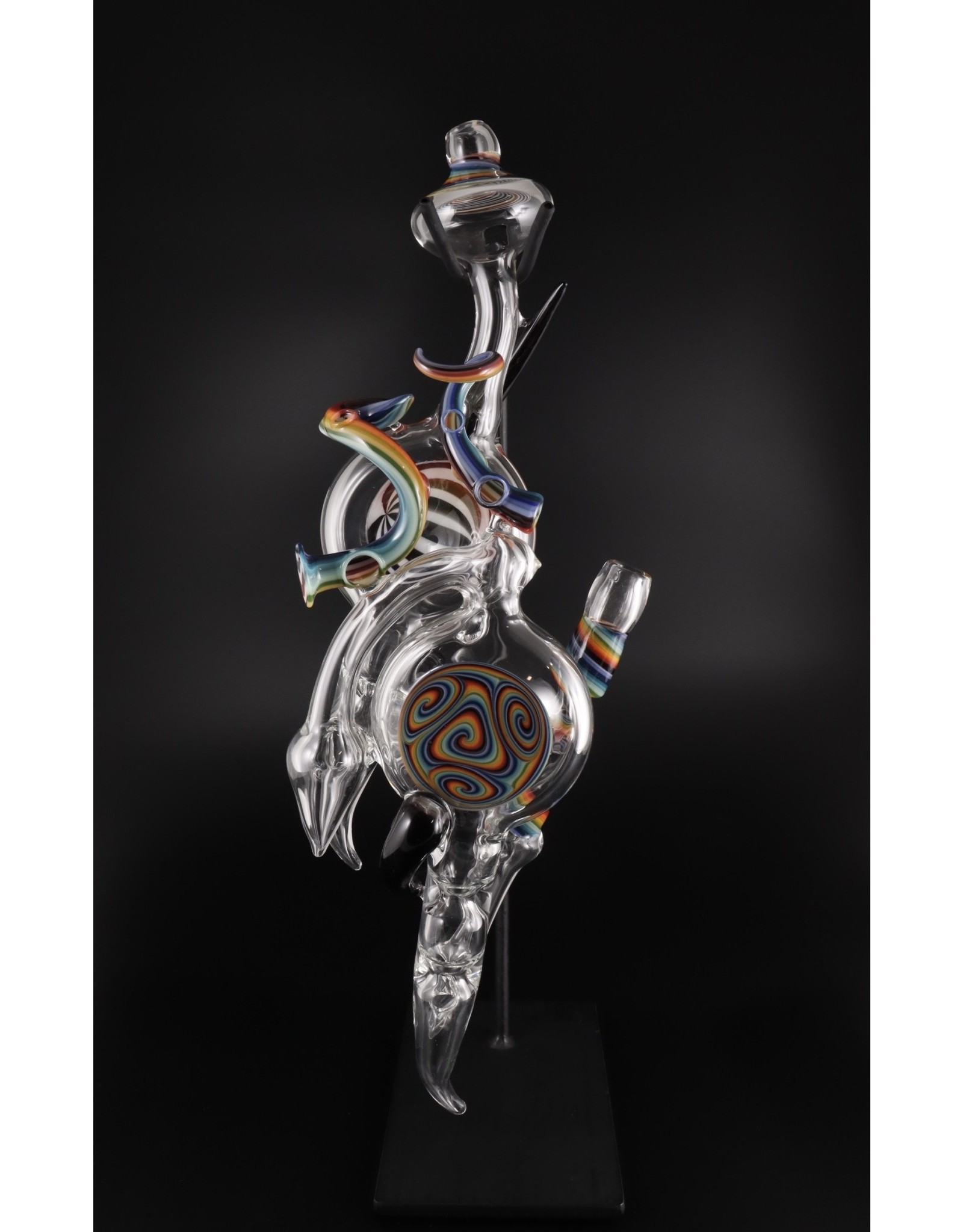 LayZGlass Rainbow Double Bub Rig Water Pipe