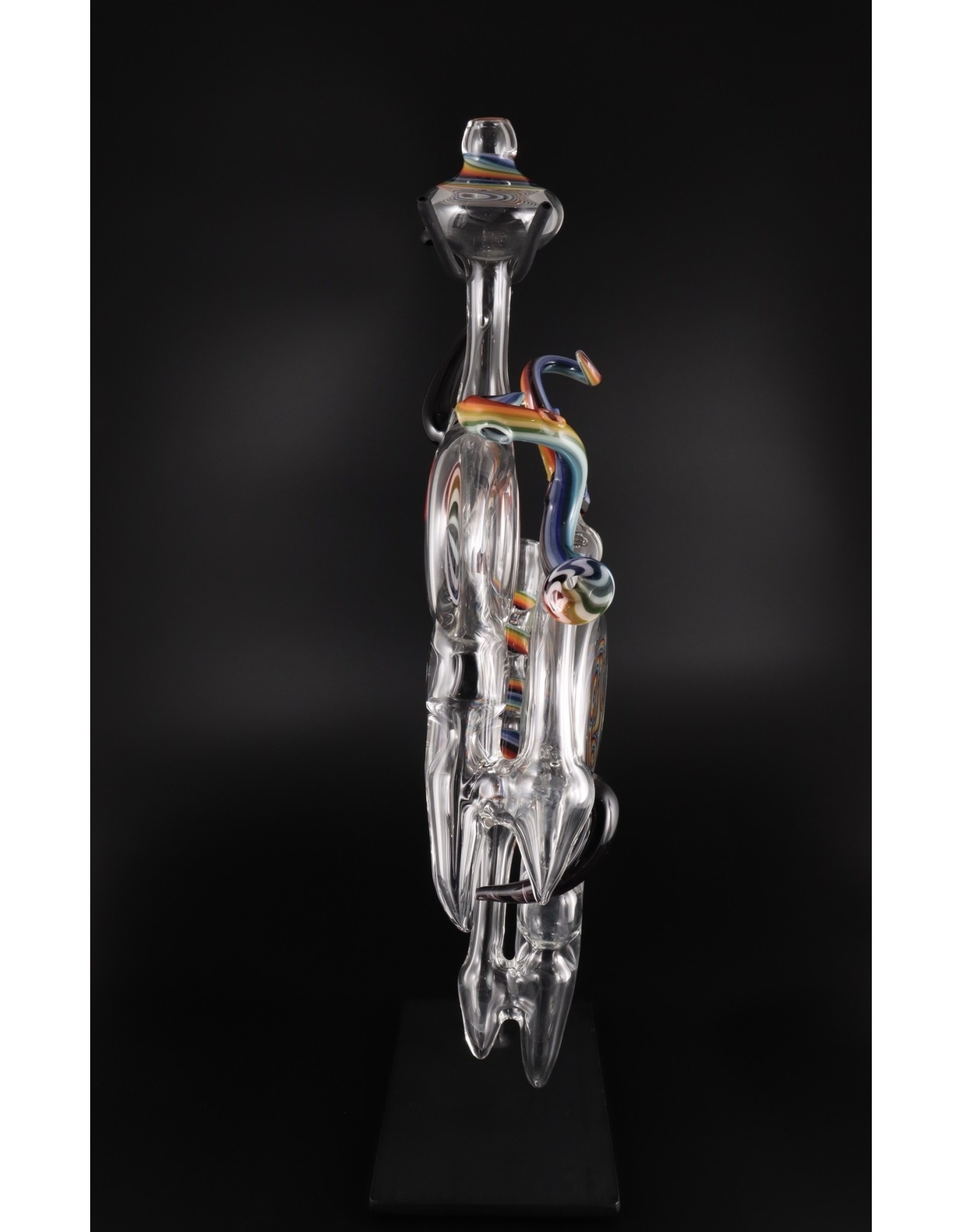 LayZGlass Rainbow Double Bub Rig Water Pipe