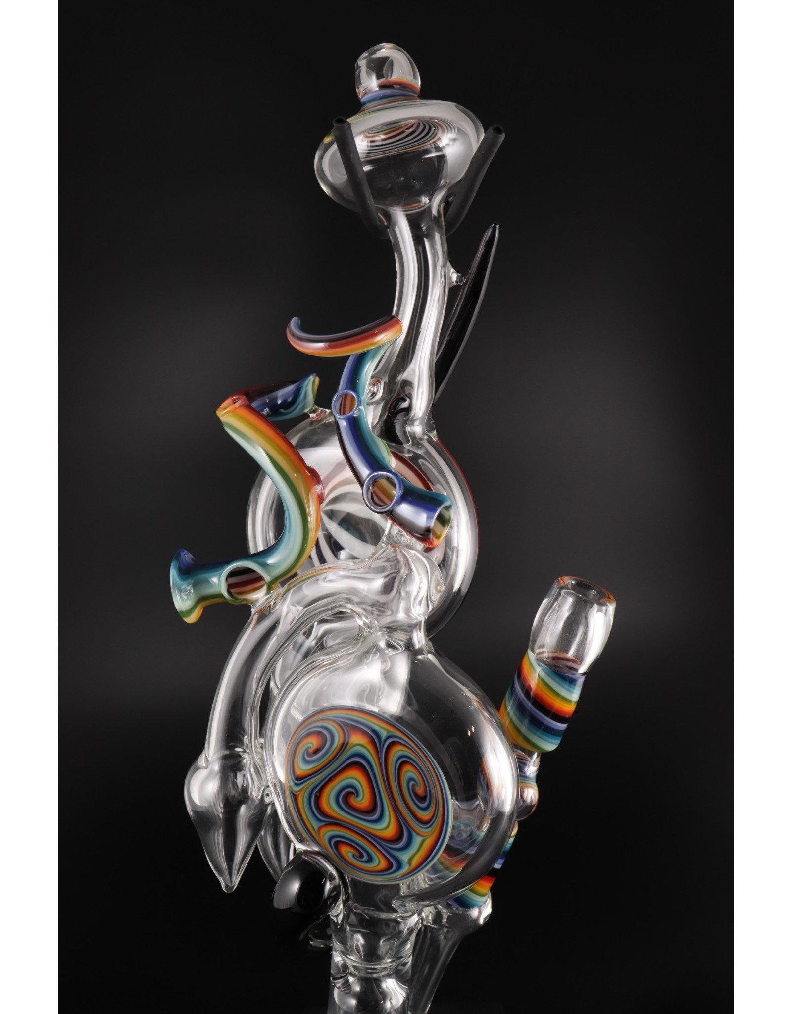 LayZGlass Rainbow Double Bub Rig Water Pipe