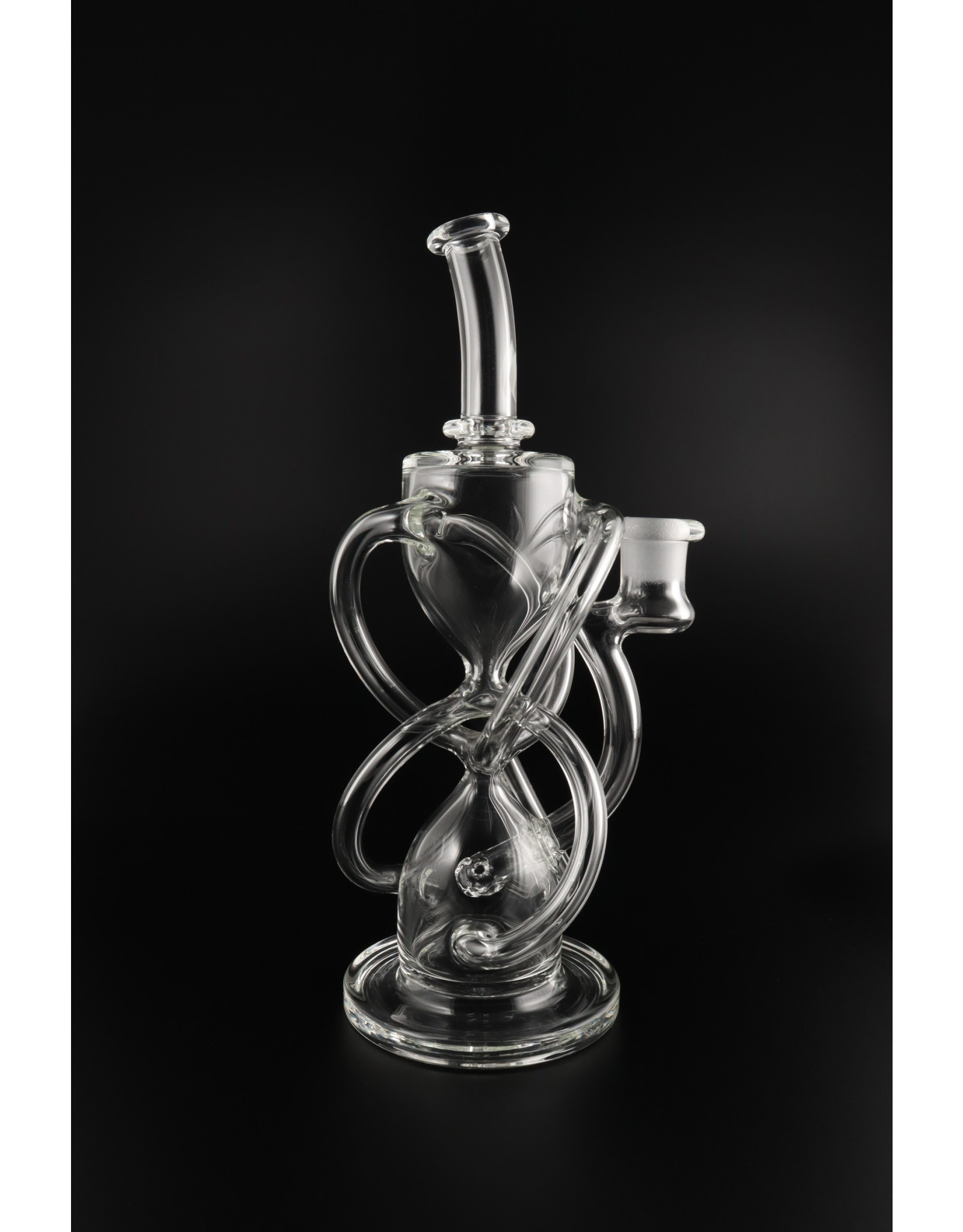 Liquid Glass Arts Large Hourglass Hybrid Recycler Water Pipe