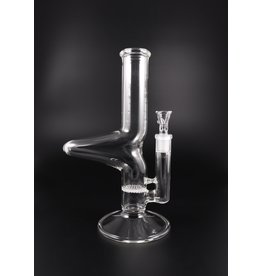 Glowfly Glass 10" 38mm Single Zong Honeycomb Perk Water Pipe